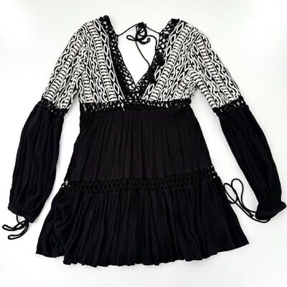 Free People Dusk Till Dawn Peasant Mini Dress - Picture 5 of 6
